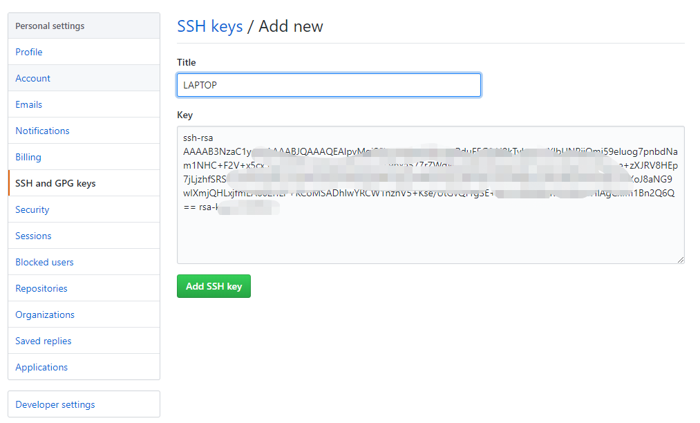 SSH key 配置